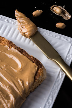 Peanut Butter Toast and Knife