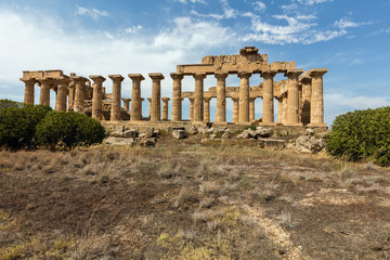 Temple E (490-480 BC) in Selinunte, thought to be dedicated to Hera, considered to be one of the finest examples of Doric architecture in Sicily.