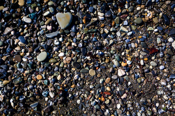Sea stones background. beach pebbles. stones on beach