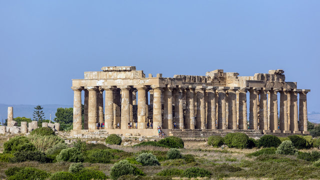 Temple E (490-480 BC) in Selinunte, thought to be dedicated to Hera, considered to be one of the finest examples of Doric architecture in Sicily.