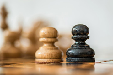 Two wooden chess background.