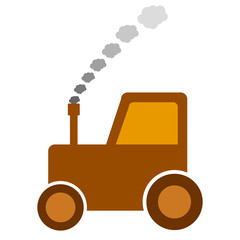 Tractor icon on white.