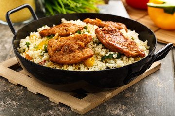 Cous cous mit Soja-Medaillons - Cous Cous with soy medaillons