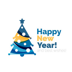 Christmas tree, New Year banner elements