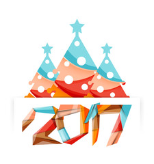 Christmas tree, New Year banner elements