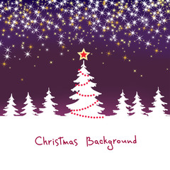 Fototapeta premium Christmas sparkle background with tree