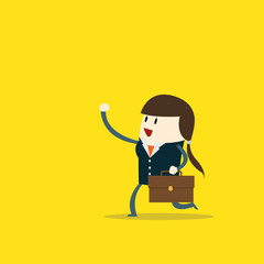 Business girl and Flat design vector illustration