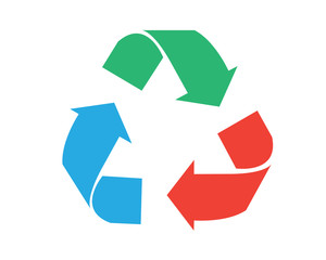 Recycle symbol  three color vector.