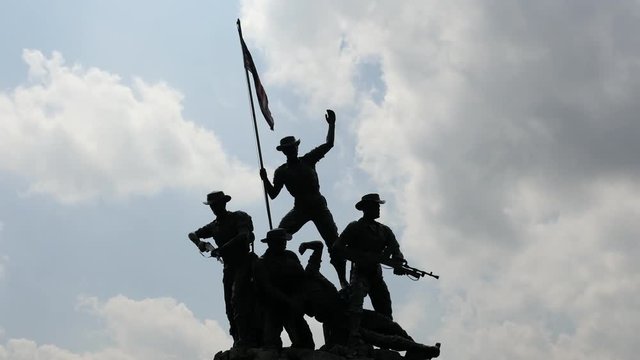 Time Lapse of War Memorial Statue in Kuala Lumpur