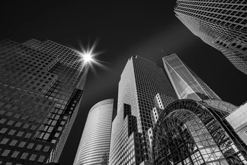 Crédence de cuisine en verre imprimé construction de la ville New York City skyscrapers - fine art black and white photograph.