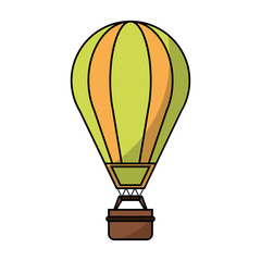 Fototapeta premium Hot air balloon icon. transportation vehicle travel and trip theme. Isolated and colorful design. Vector illustration
