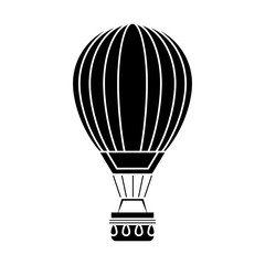 Obraz premium Hot air balloon icon. transportation vehicle travel and trip theme. Isolated and silhouette design. Vector illustration