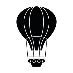 Hot air balloon icon. transportation vehicle travel and trip theme. Isolated and silhouette design. Vector illustration