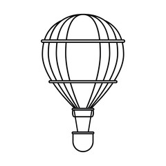 Hot air balloon icon. transportation vehicle travel and trip theme. Isolated and silhouette design. Vector illustration