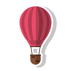 Hot air balloon icon. transportation vehicle travel and trip theme. Isolated and colorful design. Vector illustration