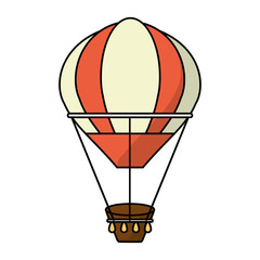 Hot air balloon icon. transportation vehicle travel and trip theme. Isolated and colorful design. Vector illustration