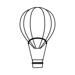 Hot air balloon icon. transportation vehicle travel and trip theme. Isolated and silhouette design. Vector illustration