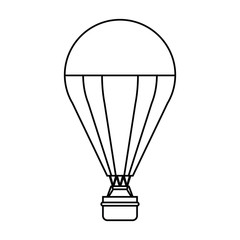Obraz premium Hot air balloon icon. transportation vehicle travel and trip theme. Isolated and silhouette design. Vector illustration