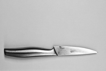 The Stainless Steel Knife isolated on the White Background