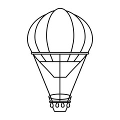 Fototapeta na wymiar Hot air balloon icon. transportation vehicle travel and trip theme. Isolated and silhouette design. Vector illustration