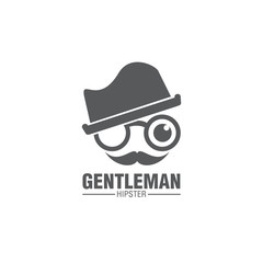 hipster gentleman logo icon vector temlate