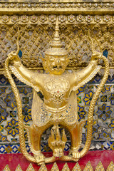 Fototapeta premium The Goden Garuda in Temple of The Emerald Buddha (Wat Phra Kaew), BANGKOK, THAILAND