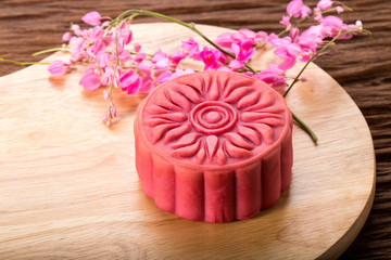 Chinese sakura moon cake