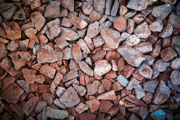 red rock Railway Tracks , stone background vintage filter