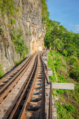 Fototapeta na wymiar View of nature and Railroad tracks