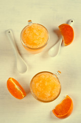 Homemade sorbet of orange