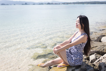 ビーチ女性ポートレイト