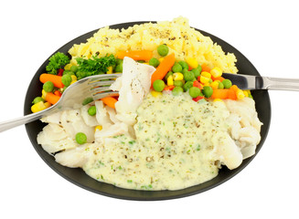 Cod With Parsley Sauce And Mashed Potato Meal