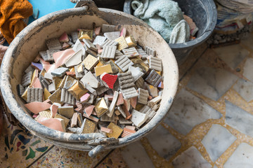 A decayed abandoned cement building mess with roof tiles only cr