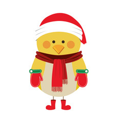 christmas bird cartoon icon image vector illustration design 