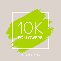 Vector thanks design template for network friends and followers. Thank you 10 K  card. Image  Social Networks. Web user celebrates large number of subscribers or . 