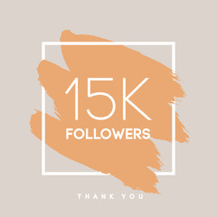 Vector thanks design template for network friends and followers. Thank you  15 K  card. Image  Social Networks. Web user celebrates large number of subscribers or . 