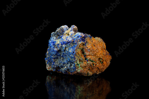 "Blue and brown rock with lazurite crystals on black background" Stock photo and royalty-free ...