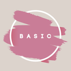 Typography Background. Vector Brush Stroke Template. Abstract Hand Painted Textured Ink   with Geometric Round Frame
