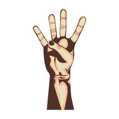 counting four hand gesture icon image vector illustration 