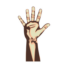 open hand gesture icon image vector illustration 