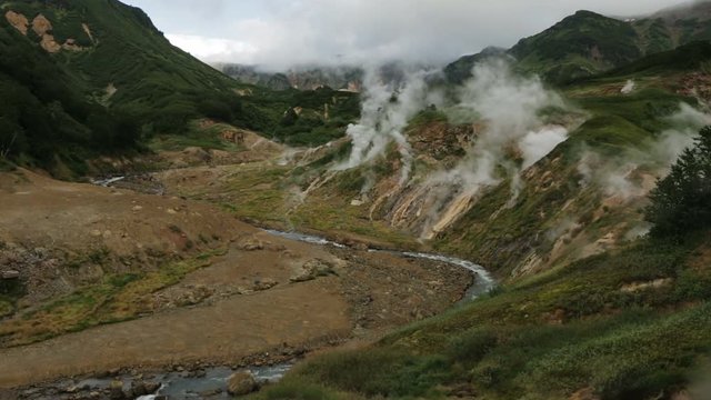 Valley of Geysers in Kamchatka Peninsula stock footage video