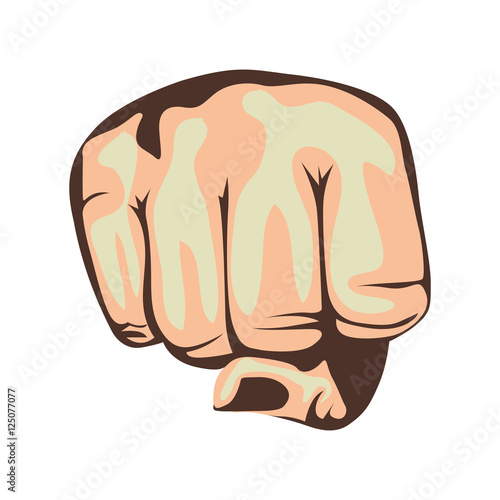 "clenched fist hand gesture icon image vector illustration " Stock