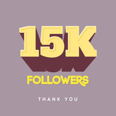 Vector thanks design template for network friends and followers. Thank you  card. Image  Social Networks. Web user celebrates a large number of subscribers or 