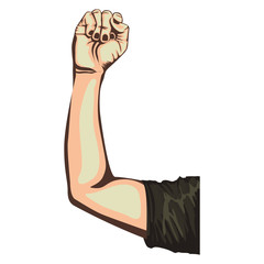 clenched fist hand gesture icon image vector illustration 