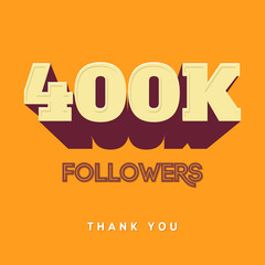 Vector thanks design template for network friends and followers. Thank you  card. Image  Social Networks. Web user celebrates a large number of subscribers or 