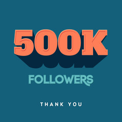 Vector thanks design template for network friends and followers. Thank you  card. Image  Social Networks. Web user celebrates a large number of subscribers or 