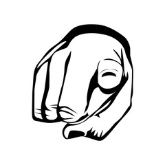 pointing with index finger hand gesture icon image vector illustration 
