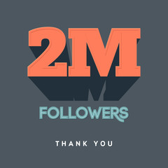 Vector thanks design template for network friends and followers. Thank you  card. Image  Social Networks. Web user celebrates a large number of subscribers or 