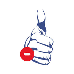 thumb up hand gesture icon image vector illustration 