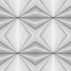 Seamless black and white texture with lines emanating from the center. Vector background for your creativity
